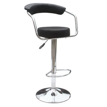 Bar Chair, PU Seat and Chromed Base, Modern Bar Furniture