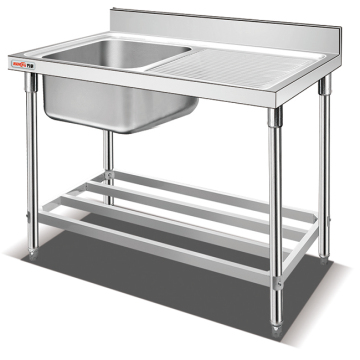 Australian Stainless Steel Restaurant Sink Table with Drainboard
