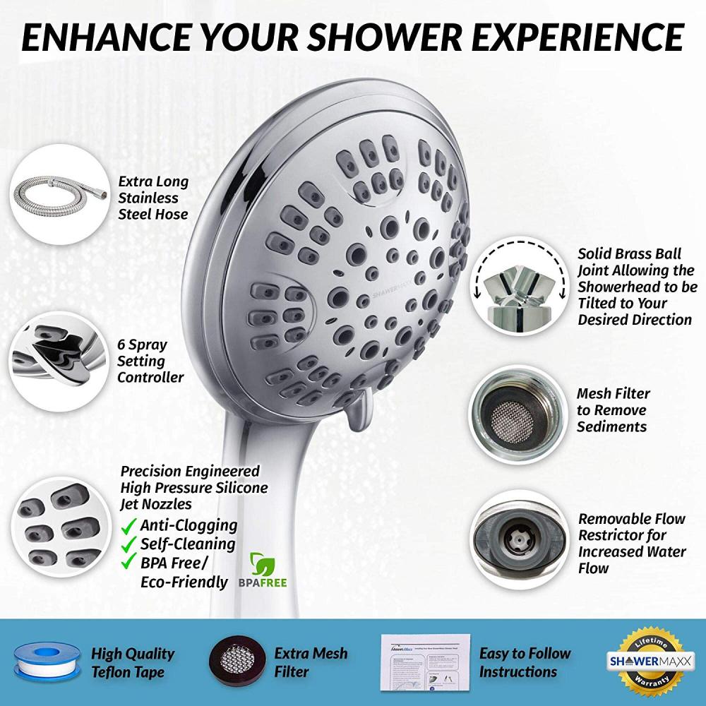 Sanyin Shower Head Premium 6 Spray Settings