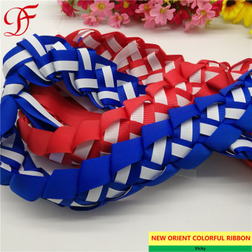 Factory Hand-Made Satin/Grosgrain Braided Ribbon Lei Double/Single Face Satin Taffeta Sheer Organza Ribbon Metallic Ribbon for Seasons Festival