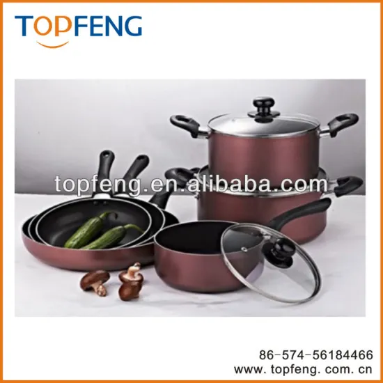 PAN SET OF 9, Burgundy/non-stick pan set/fry pan set/pots and pans set