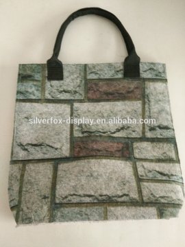2016 Environmentally Friendly two sided printing Felt Tote Handbag Shopping Bag