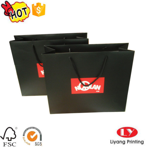 Siyah mat özel kağıt hediye paketleme çantası