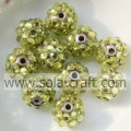 10 * 12 MM solidna złota kula diamentowa żywica Rhinestone koraliki DIY akcesoria do biżuterii