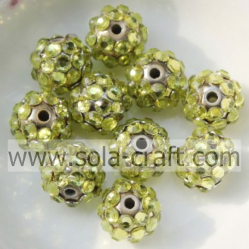 Accessori per gioielli fai-da-te perline in resina con strass in oro massiccio da 10 * 12 mm