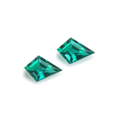 Semi Precious Stone Synthetic Emerald Kite Shaped Emerald