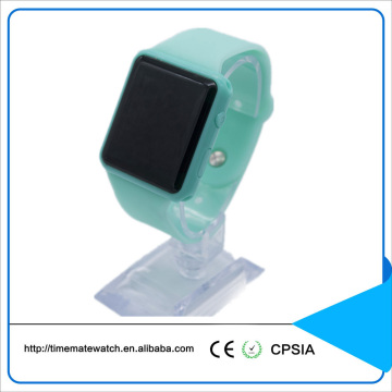 Fashion red light square face Silicone wristwatch digital led watch
