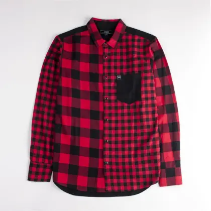 Long Sleeve Fleeece Joining Jacket Plaid Warm Shirt