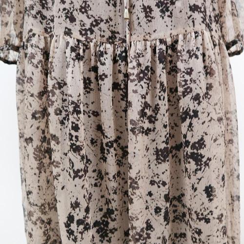 Flowered Chiffon Gowns lady long casual fashion printed chiffon dress Factory