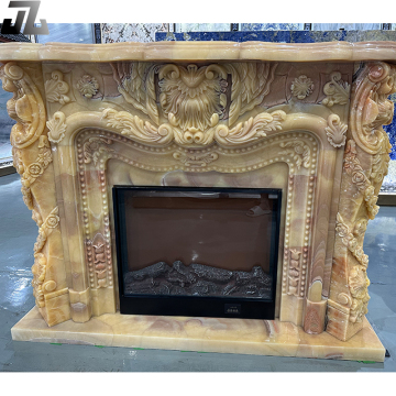 Modern Indoor Marble Fireplace: Arabescato White Stone for Sale
