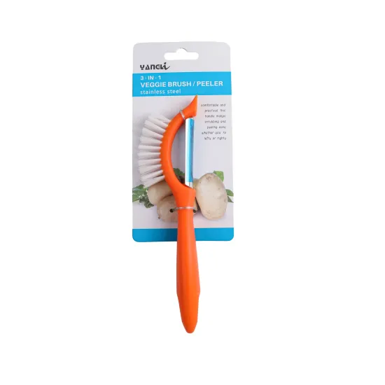 Wholesale OEM Custom 3-in-1 Kitchen Peeler with Scrub Brush for Fruits and Vegetables