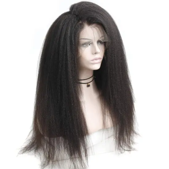Hot Pink Double Drawn Raw Indian Curly 5X5 Kinky Straight 360 Short With Bangs Custom Wig Tags Natural  Wig For Black Women