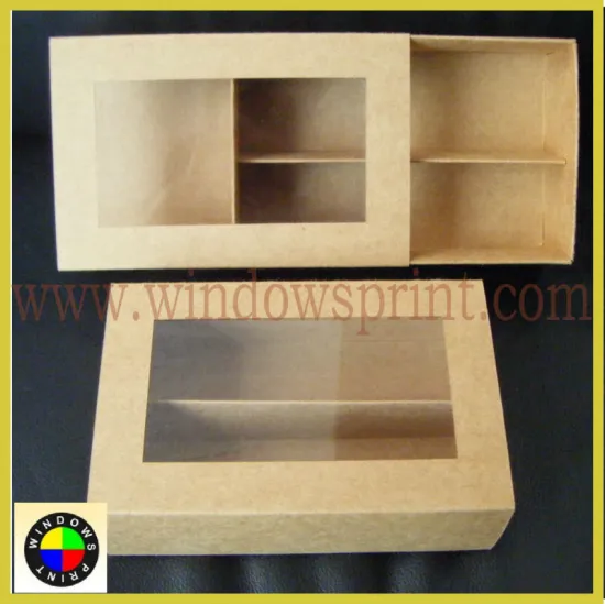 12 Macaron Kraft Window Boxes