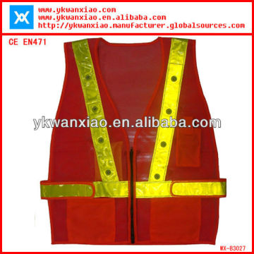 safety reflective waistcoat with LED lights,safety LED waistcoat with 16 LED lights, reflective LED waistcoat