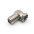 Right Angle Male to Female F-type Coaxial Adapter