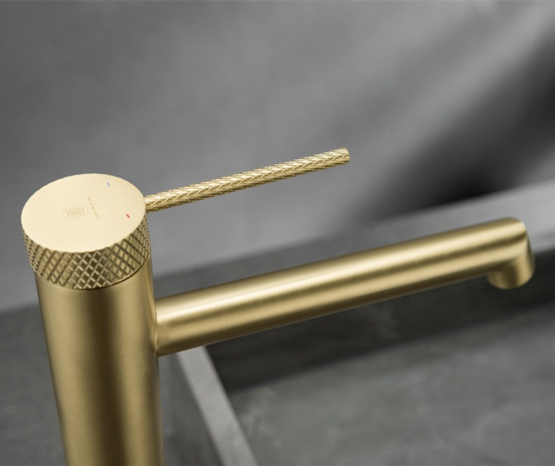 Luxury High Brushed Gold Brass Lavatory Single Lever Wash Basin Mixer Tap Sink Tall Faucet Bathroom Grifo Golden