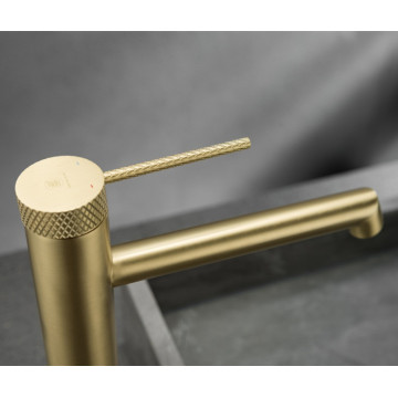 Luxury High Brushed Gold Brass Lavatory Single Lever Wash Basin Mixer Tap Sink Tall Faucet Bathroom Grifo Golden