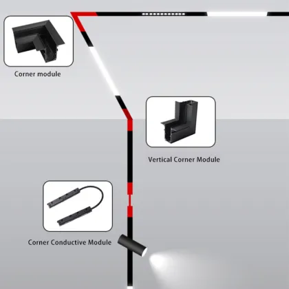 Aluminum Alloy Magnetic Track Lighting System - 20W/30W/40W COB Magnetic LED Track Light