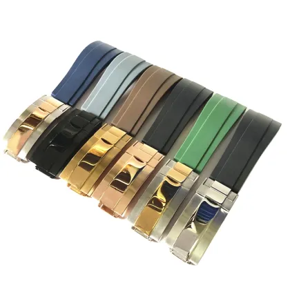 Black Water Ghost Green Rolex Rubber Strap Watch with 20mm Silicone Band and Accessories