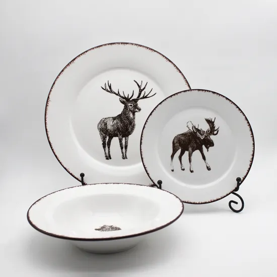 Child Animals Irregular Porcelain Dinnerware Set