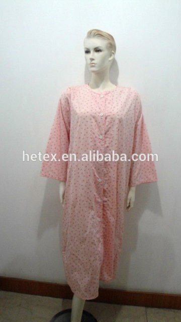 nightwear long cotton-polyester ladies pajamas