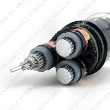 Voltan Tinggi XLPE Kabel Kuasa Berperisai Pita Keluli Tinggi 3*240mm untuk Pembinaan