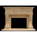 Sculpture Carved Natural Stone Fireplace