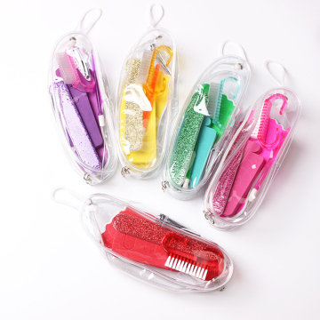 Tasto PVC a colore personalizzato MOQ a bassa set di pedicure da 7 pezzi da donna
