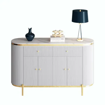 White Lacquer Finish Living Room Corner Cabinet