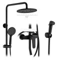 2021 4 function rainfall shower column brass faucet mixer set rainfall black bathroom shower