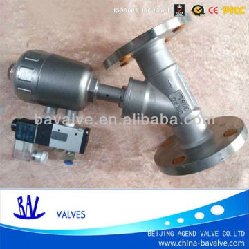 SS304 flange pneumatic angle seat valve