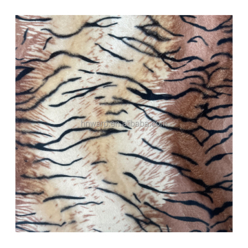 100 ٪ Polyester Animal Print Velboa Fabra - Tiger ، Zebra ، Cow ، Leopard S Wave