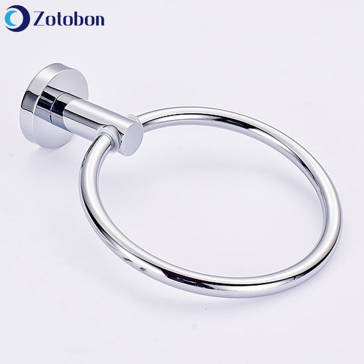 ZOTOBON Hand Towel Holder Ring Round Wall Mounted Bathing Towel Rack Stainless Steel Towel Bar Ring Bathroom Accessories F3