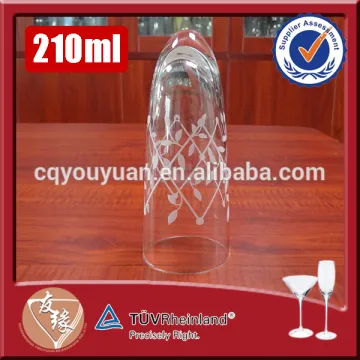 Wholesale handmade high flint glass stemless 210ml custom champagne flutes