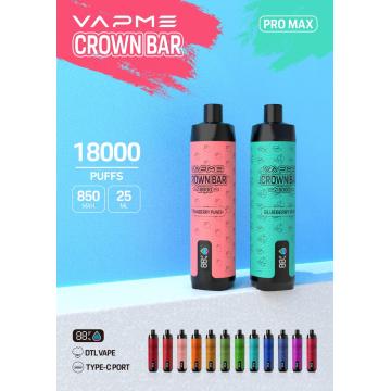 Toptan Vapme Crown Bar 18000 Pro Max Discoable Vape Pod