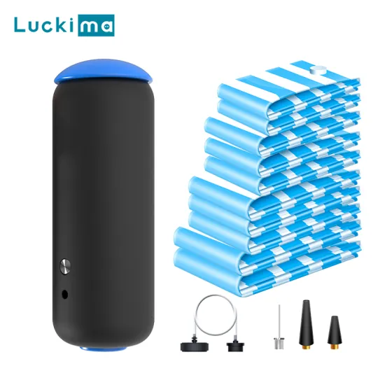 2 in 1 Electric Air Pump Vacuum Storage Bags Set for Blanket Clothes 70% More Storage Home Travelling Space Max Saving Saver Bag