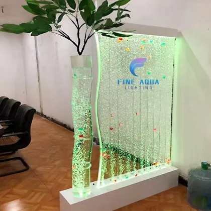 Modern Silver LED Lighting Furniture S-Shape Acrylic Bubble Screen