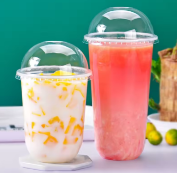 Custom Logo Printing Plastic Cups 360ml 500ml 700ml PP PET with Dome Lids