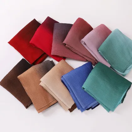 PROMISTAR Women's Cotton Shawl Custom Summer Ethnic Hijab Bubble Chiffon Georgette Scarf