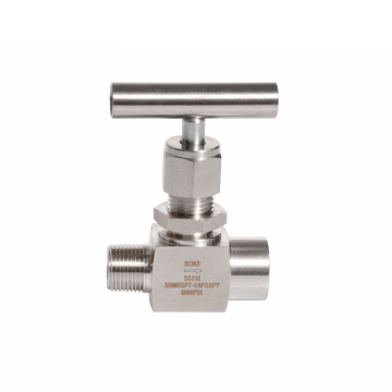 SS316 stainless steel jantan ke betina mengurangi benang integral katup jarum forged 6000psi