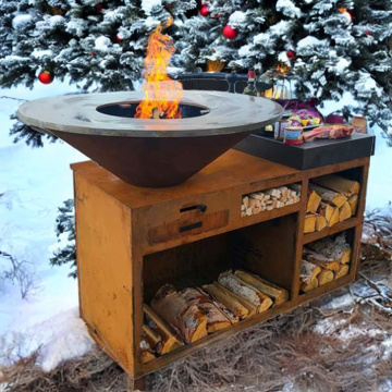 Corten Steel Outdoor BBQ Camping Commerciële houtskool BBQ