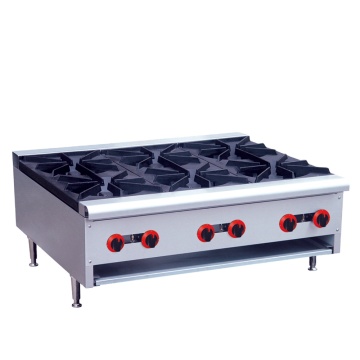 6 Burner Gas Stove with Oven - Stainless Steel Cooking Range