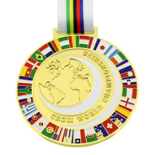 Correr las medallas del Día Mundial del Deporte de Metal