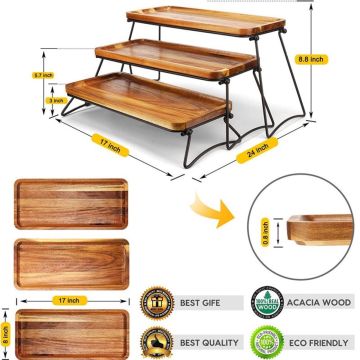 Vassoio da tè ecologico in legno massello