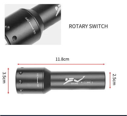 Waterproof IPX8 Underwater T6 LED Dive Light Torch Flashlight for Scuba Diving