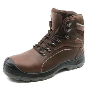 Genuine leather steel toe working safety boots