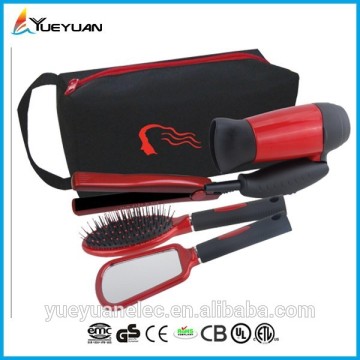 2015 custom new hot promotion cheap price mini multi-purpose hair care travel kit with flat iron, mirror, mini hair dryer