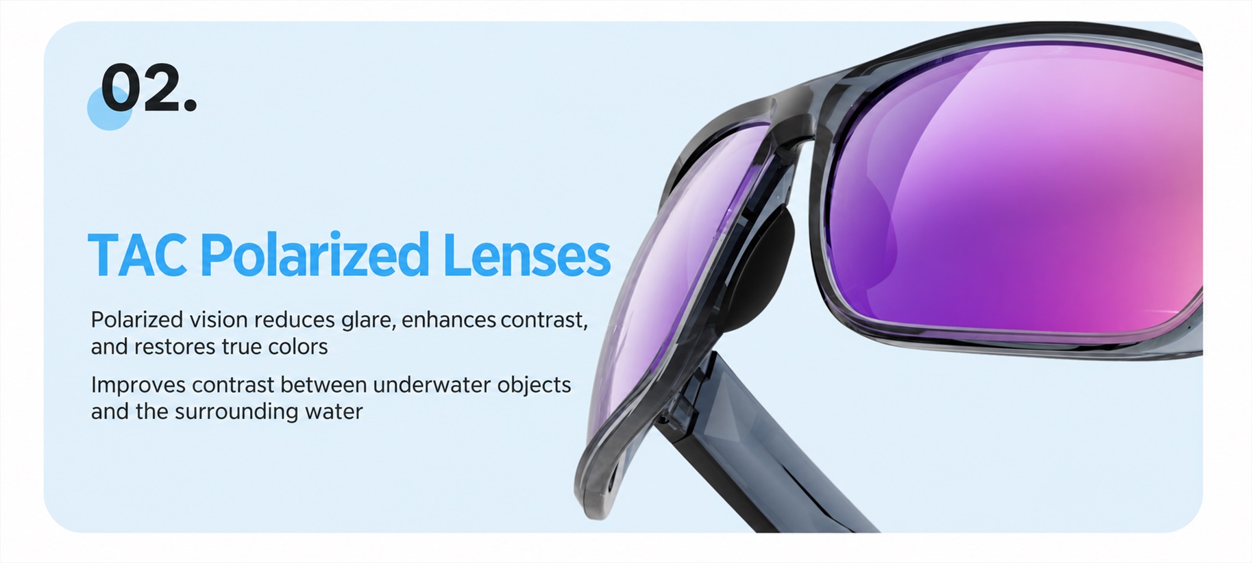 UV400 Wraparound Sunglasses with Polarized Lenses ME2206-TAC Polarized Lenses