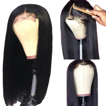 Cheap Brazilian frontal Transparent human hair lace front wig with baby hair,100% virgin human hair wig,hd lace frontal wig