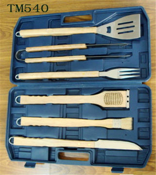 Stainless steel 10pcs wooden handle barbecue bbq tools BBQ tool